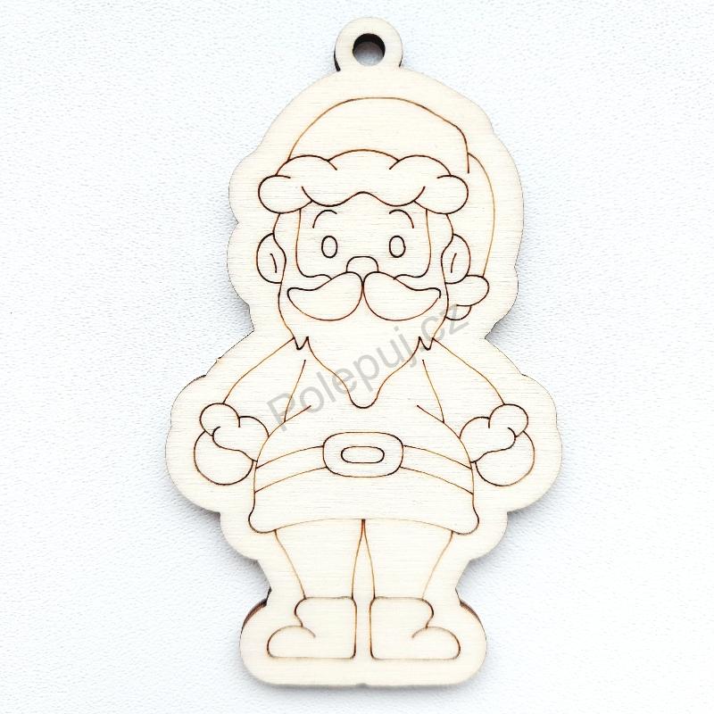 Santa - dětské dřevěné vánoční ozdoby na stromeček