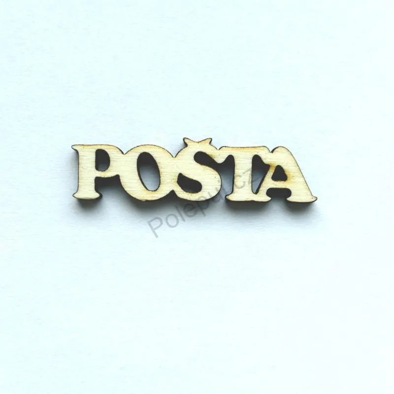 Pošta - mini nápis z překližky / na tvoření a dekorace