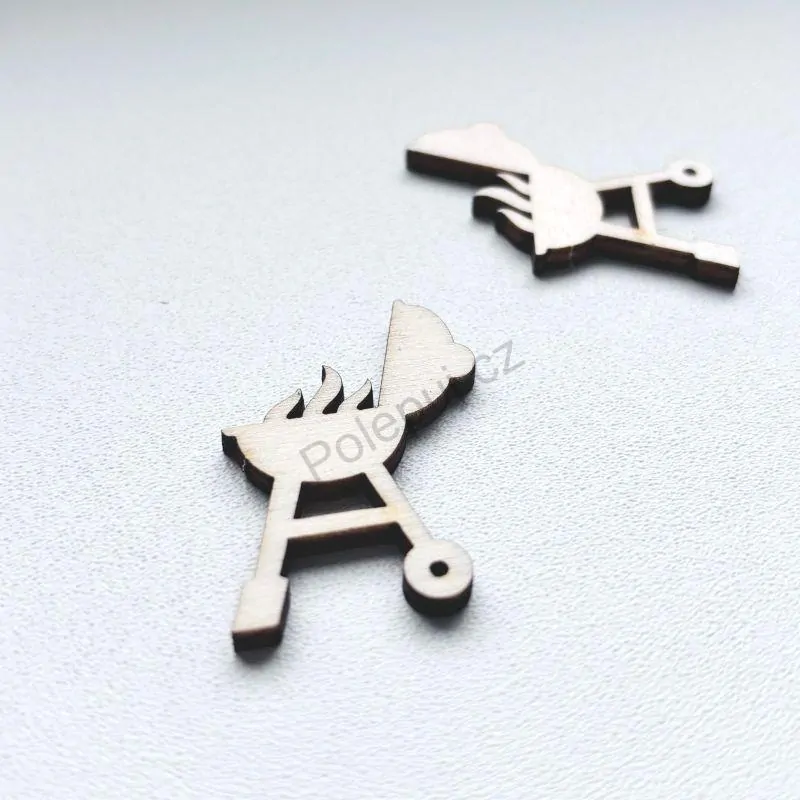 Dřevěný mini gril - dekorace z překližky na domečky, scrapbook a další tvoření / laser výřezy