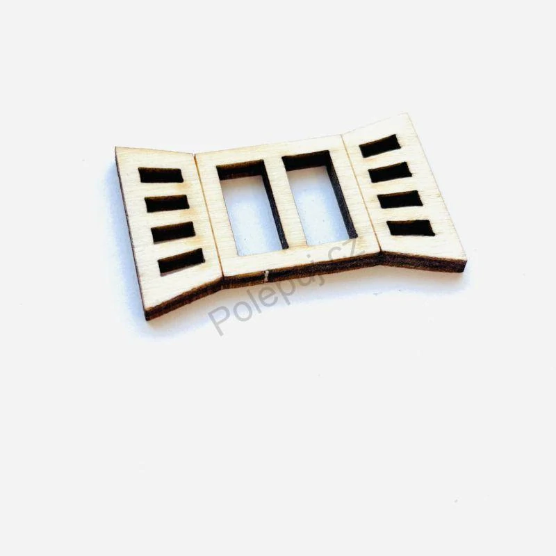 Dřevěná okna / okénka otevřená - dekorace na scrapbook a další tvoření