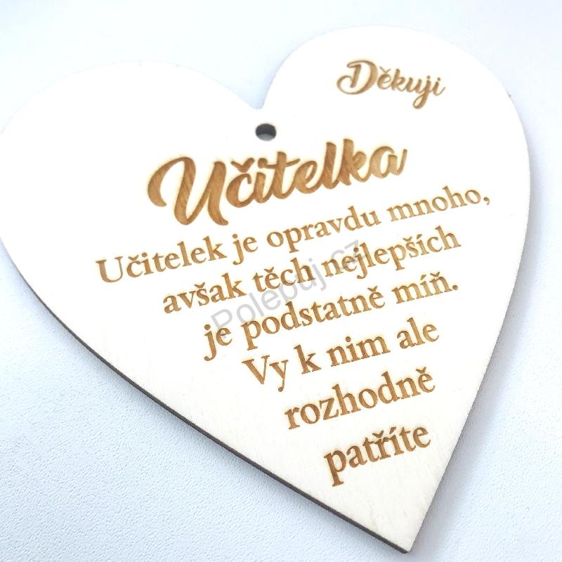 Učitelka - dřevěné srdce - Poděkování pro paní učitelku - dárek, dekorace