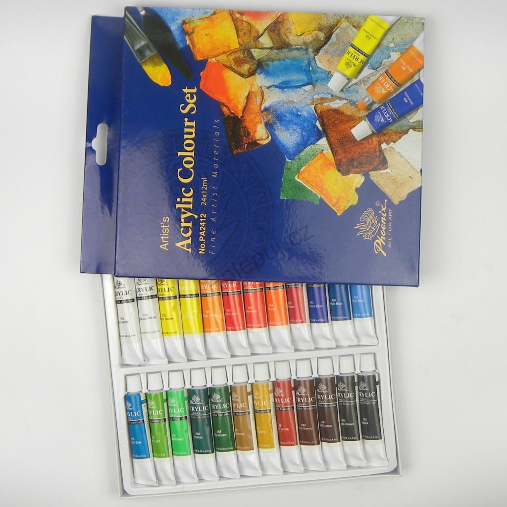 Výhodná sada - akrylové barvy Phoenix 24 x 12 ml
