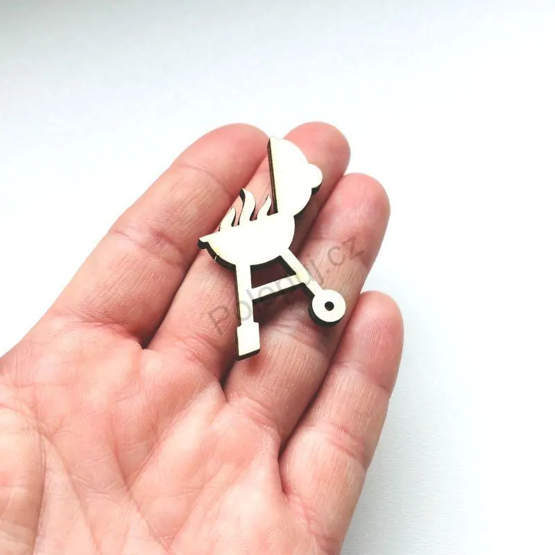 Dřevěný mini gril - dekorace z překližky na domečky, scrapbook a další tvoření / laser výřezy