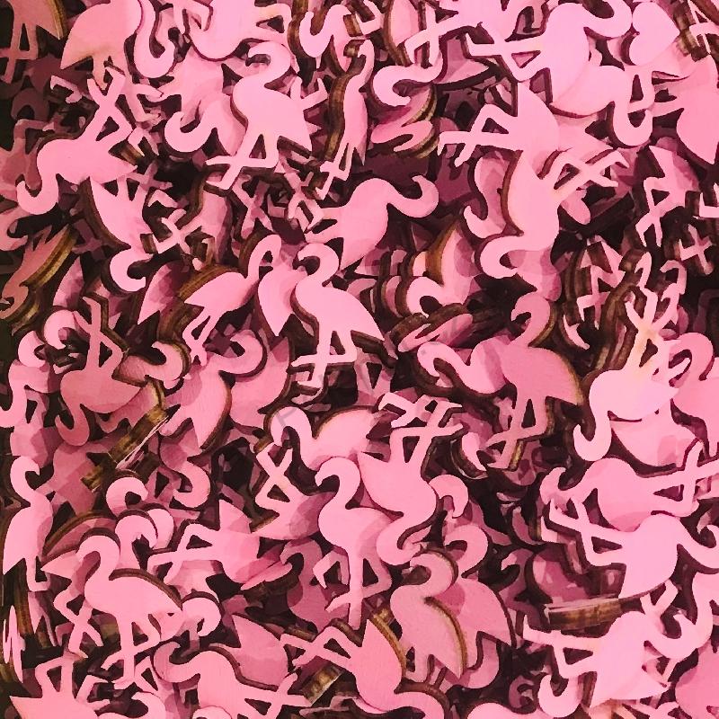 Plameňáci 3 cm - dřevěné dekorace / materiál na tvoření