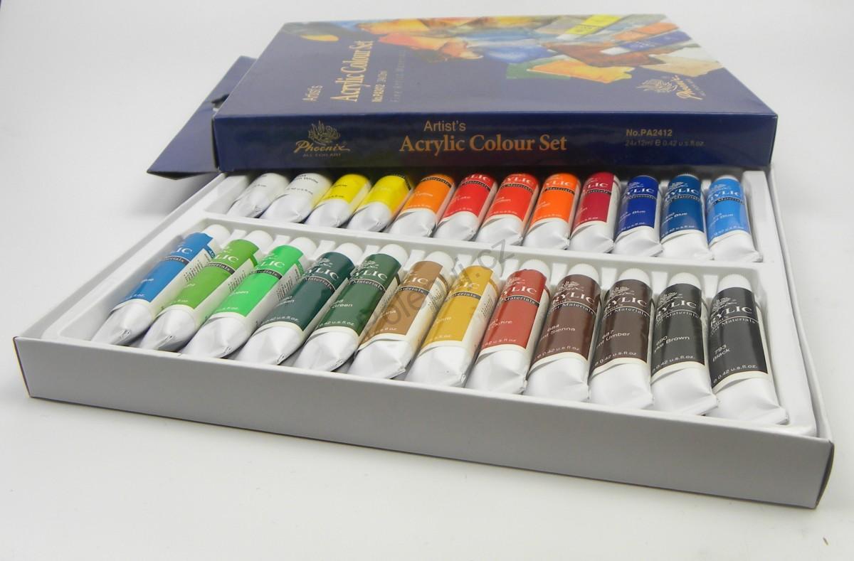 Výhodná sada - akrylové barvy Phoenix 24 x 12 ml