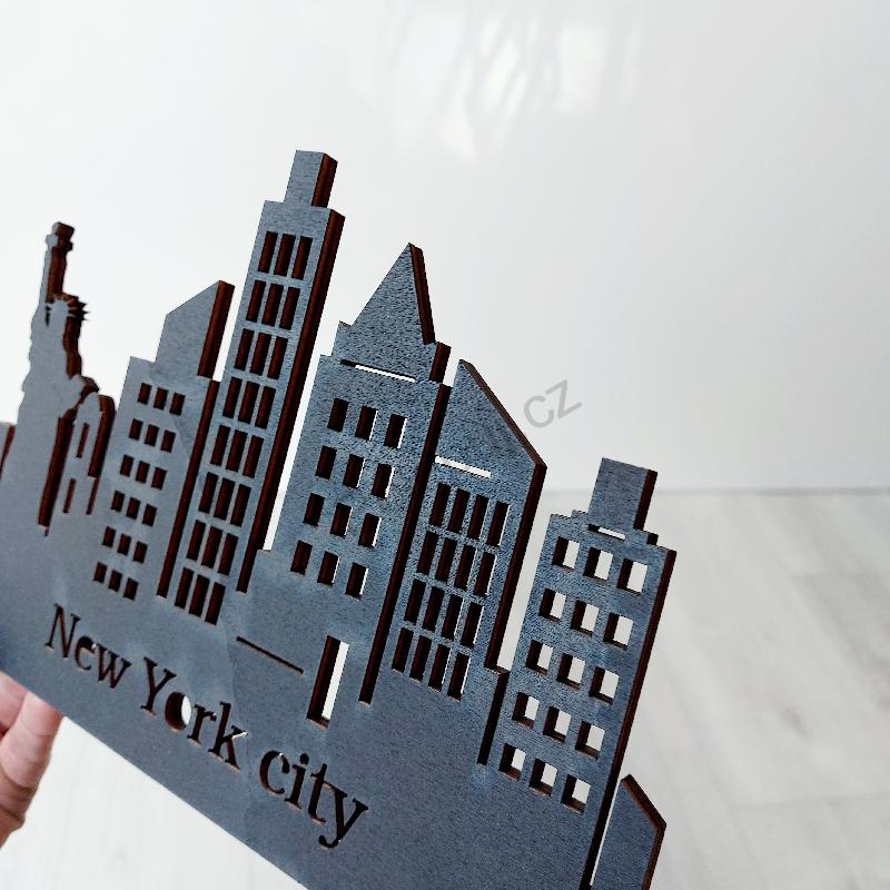 New York / NYC a socha Svobody - Dřevěné domy / domky - dekorace z překližky