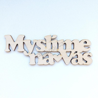 Myslíme na Vás / 13 cm - dřevěný nápis z překližky / nápisy na věnce