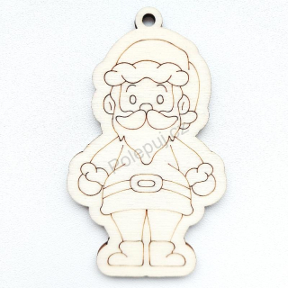 Santa - dětské dřevěné vánoční ozdoby na stromeček