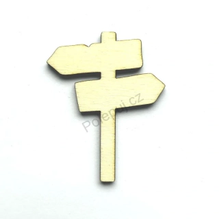 Rozcestník / ukazatel - dekorace z dřevěné překližky na domečky, scrapbook a další tvoření / laser výřezy