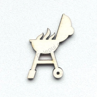 Dřevěný mini gril - dekorace z překližky na domečky, scrapbook a další tvoření / laser výřezy