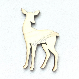 Srnka / srnečka - výřez z dřevěné překližky - dekorace na domečky, scrapbook, věnce  a další tvoření