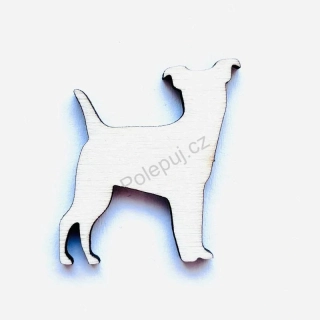 Pes / pejsek z dřevěné překližky - výřezy na tvoření a dekorace