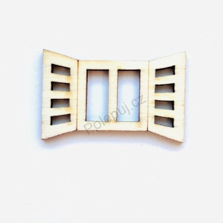 Dřevěná okna / okénka otevřená - dekorace na scrapbook a další tvoření