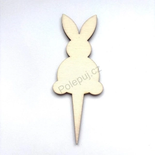 Velikonoční dřevěné zápichy do květináče / dekorace na Velikonoce  / materiál na tvoření - Zajíc, zajíček ušáček