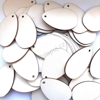 Sada 50 ks - Vejce / vajíčka / kraslice - velikonoční dřevěné výřezy / tvary z překližky na tvoření a dekorace