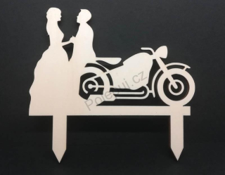 Dřevěný svatební zápich do dortu - chopper